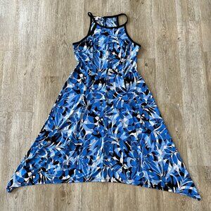 Womens London Times Blue Printed Midi Dress - 12
